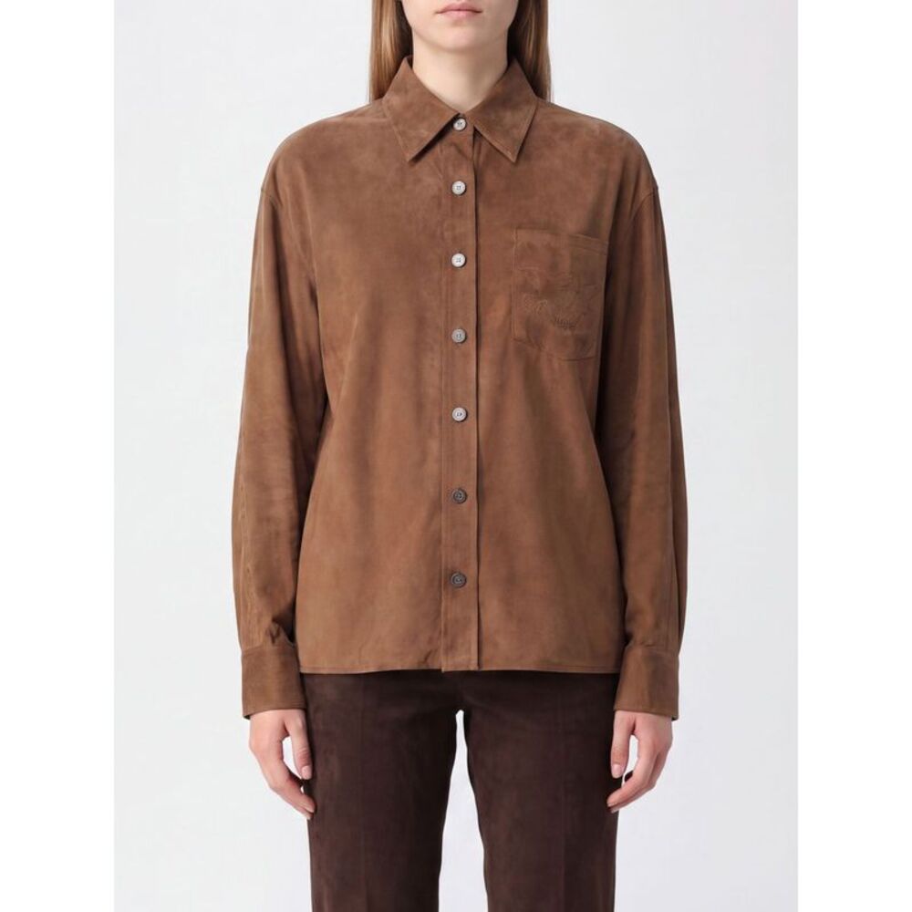 Pinko Cupro And Viscose Twill Shirt With Dropped Shoulders